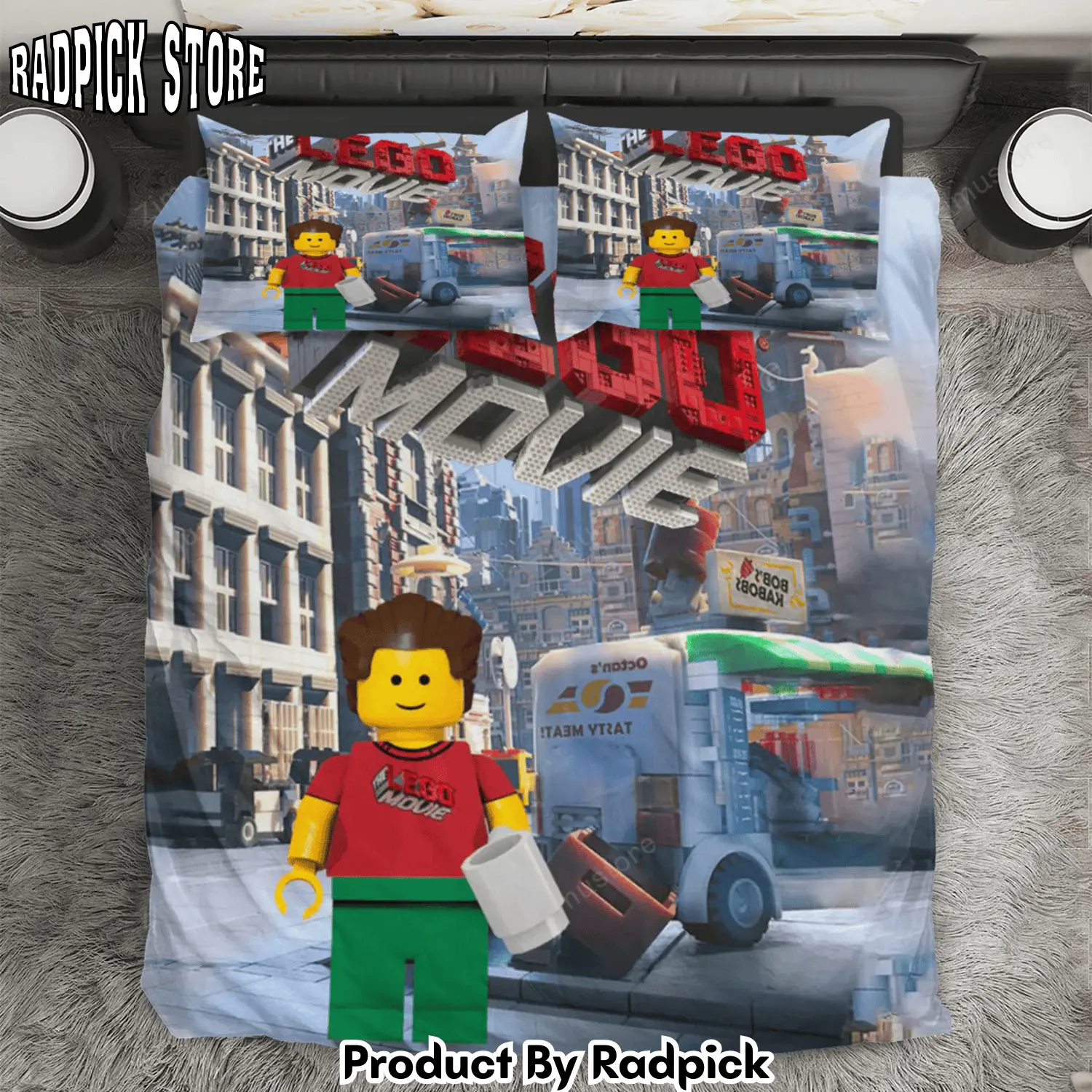 Radpick the lego movie poster 9 3pcs 3pcs bedding set duvet cover and pillow cases gift for fan rp3271104